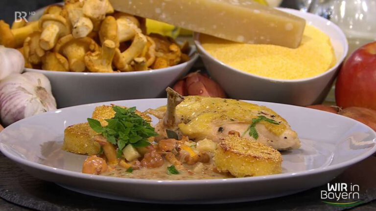 Maishähnchenbrust mit Pfifferling-Apfel-Soße - Andreas Geitl Maishähnchenbrust mit Pfifferling-Apfel-Soße - Andreas Geitl